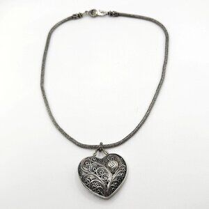 Brighton Treasures 925 Sterling Silver Heart Pendant Necklace